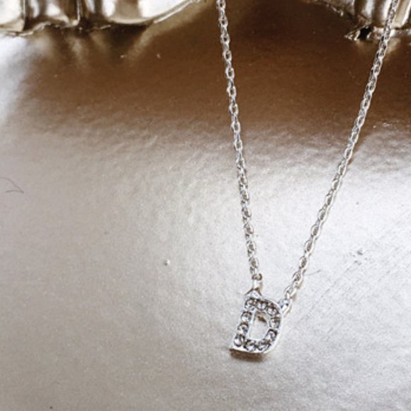 mini Initial crystal pendant necklace Clavicle Necklace - Picture 8 of 17